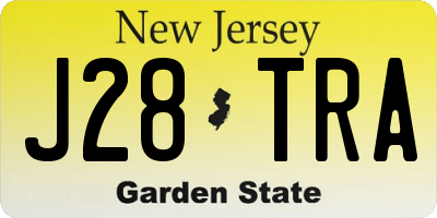 NJ license plate J28TRA