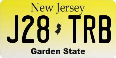 NJ license plate J28TRB