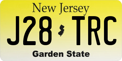 NJ license plate J28TRC