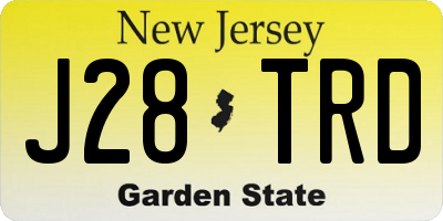 NJ license plate J28TRD