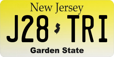 NJ license plate J28TRI