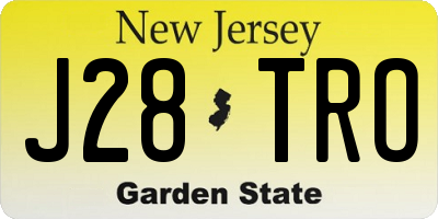 NJ license plate J28TRO
