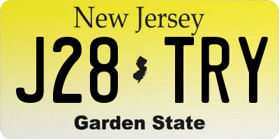 NJ license plate J28TRY
