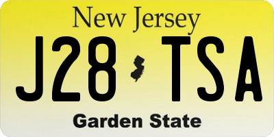 NJ license plate J28TSA