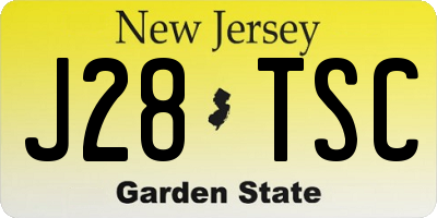 NJ license plate J28TSC