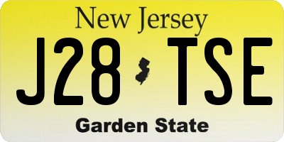 NJ license plate J28TSE