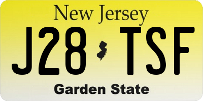 NJ license plate J28TSF