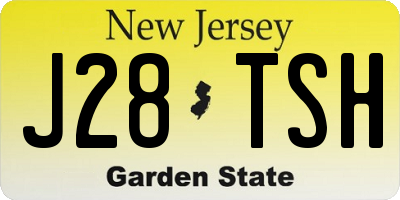 NJ license plate J28TSH