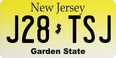 NJ license plate J28TSJ