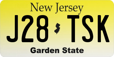 NJ license plate J28TSK