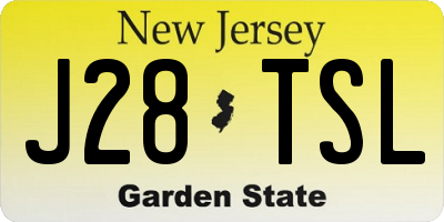 NJ license plate J28TSL