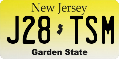 NJ license plate J28TSM