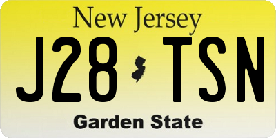 NJ license plate J28TSN
