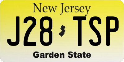 NJ license plate J28TSP