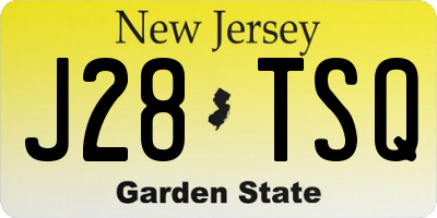 NJ license plate J28TSQ