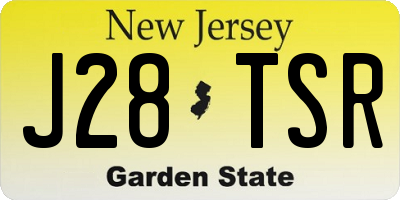 NJ license plate J28TSR