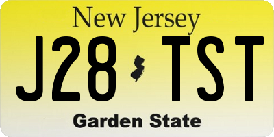 NJ license plate J28TST