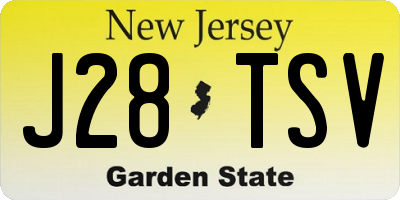 NJ license plate J28TSV