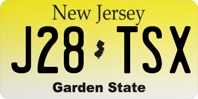 NJ license plate J28TSX