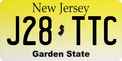 NJ license plate J28TTC