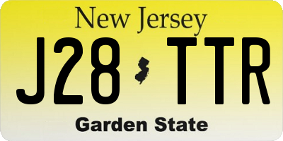 NJ license plate J28TTR
