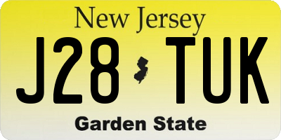 NJ license plate J28TUK