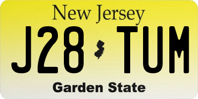 NJ license plate J28TUM