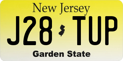 NJ license plate J28TUP