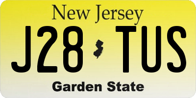NJ license plate J28TUS