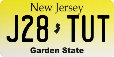 NJ license plate J28TUT