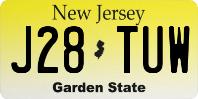 NJ license plate J28TUW