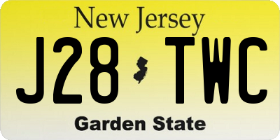 NJ license plate J28TWC