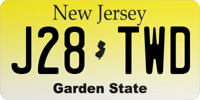 NJ license plate J28TWD
