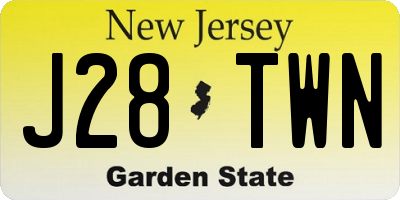 NJ license plate J28TWN