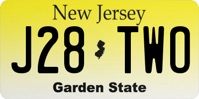 NJ license plate J28TWO