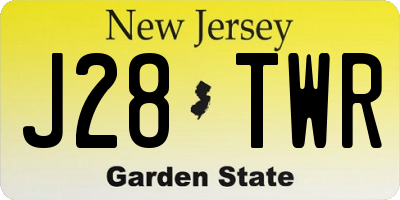 NJ license plate J28TWR