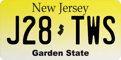 NJ license plate J28TWS