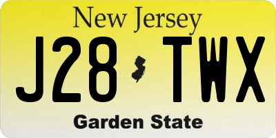 NJ license plate J28TWX
