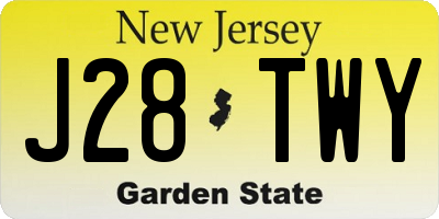 NJ license plate J28TWY