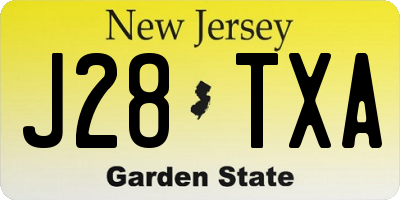 NJ license plate J28TXA