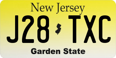 NJ license plate J28TXC
