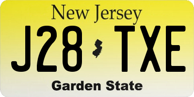 NJ license plate J28TXE