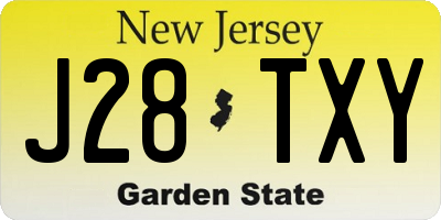 NJ license plate J28TXY