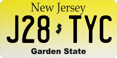 NJ license plate J28TYC