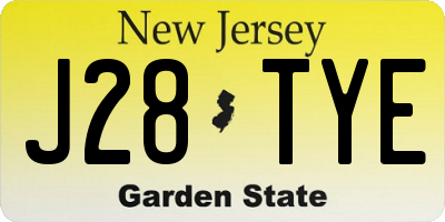 NJ license plate J28TYE