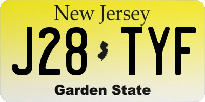 NJ license plate J28TYF