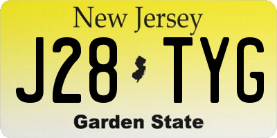 NJ license plate J28TYG