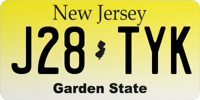 NJ license plate J28TYK
