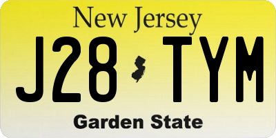 NJ license plate J28TYM