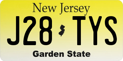 NJ license plate J28TYS